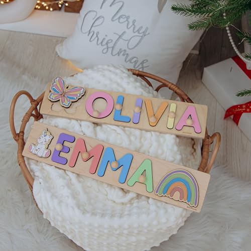 Personalized Wooden Name Puzzle with Pegs Montessori Toy