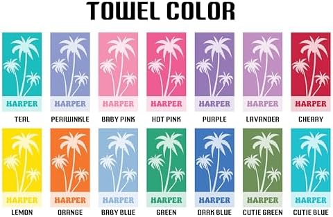 Personalized Beach Towel with Name and Palm Tree Design