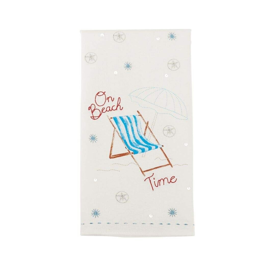 Mud Pie Embroidered Sequin Beach Towel