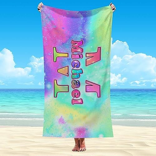 Artsadd Personalized Beach Towel with Initials
