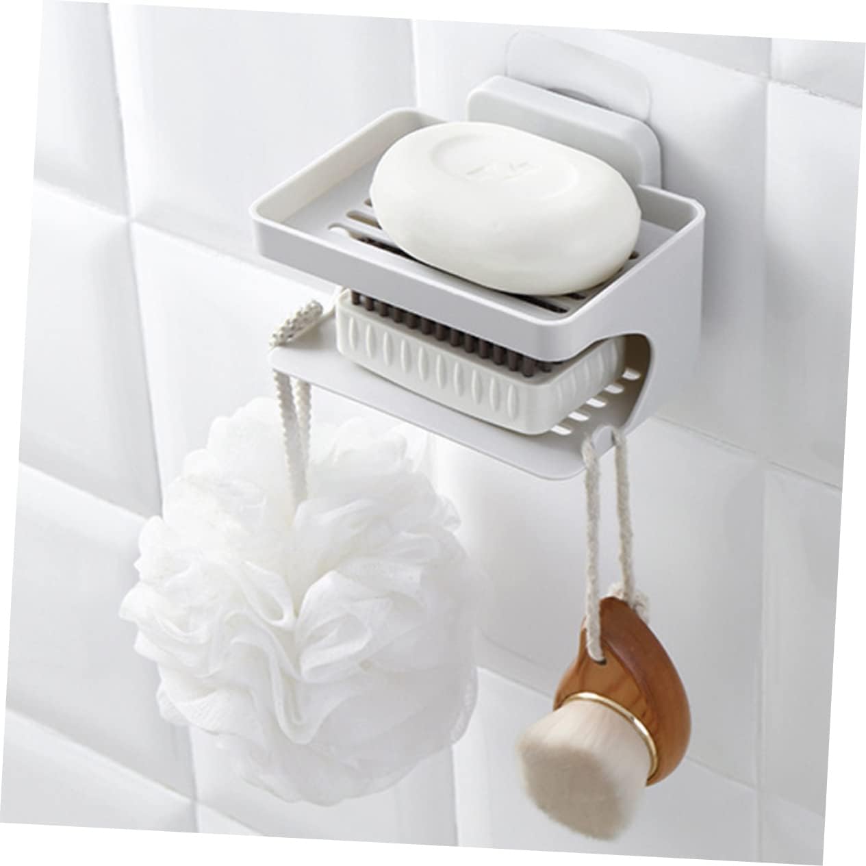Yardenfun Double Layer Soap Holder Bathroom Organizer