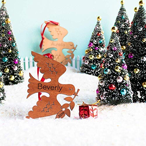 Graphic Spaces Peace Dove Ornament Personalized Babys First Christmas 2024