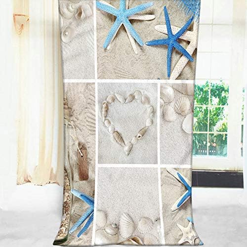 Moslion Comfy Bath Towels with Starfish Design 64x32 Inches