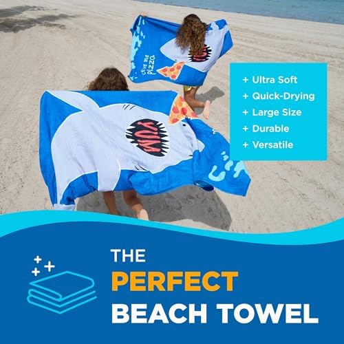 Ben Kaufman Printed Beach Towel Set - Shark Bite Pack of 2