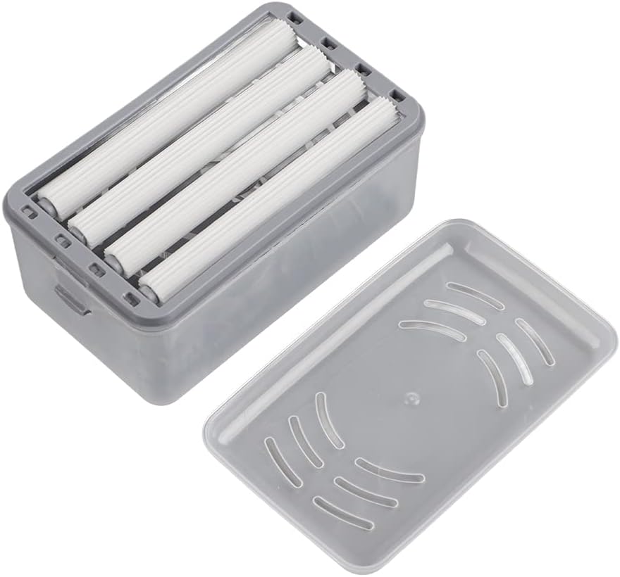 Belupai 2 in 1 Soap Bubbler with Roller and Drain Holes - Gray