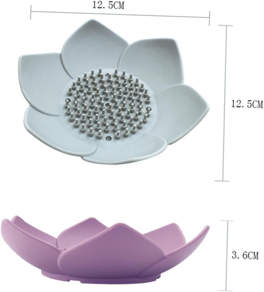 Healifty Grey Silicone Flower Soap Dish Holder 1