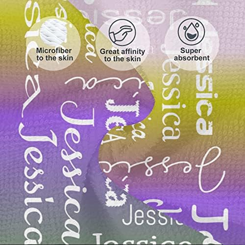 XOZOTY Pink Yellow Purple Green Personalized Beach Towel