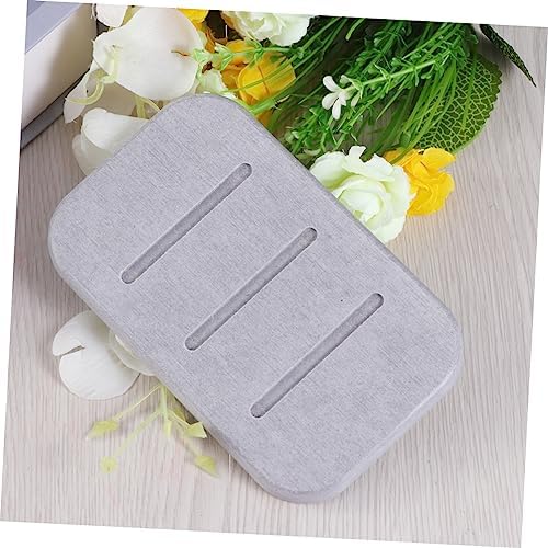 Amosfun Diatomite Soap Dish Holder for Quick Drying Grey