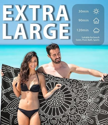 Margelife Sand Proof Microfiber Beach Towel for Adults
