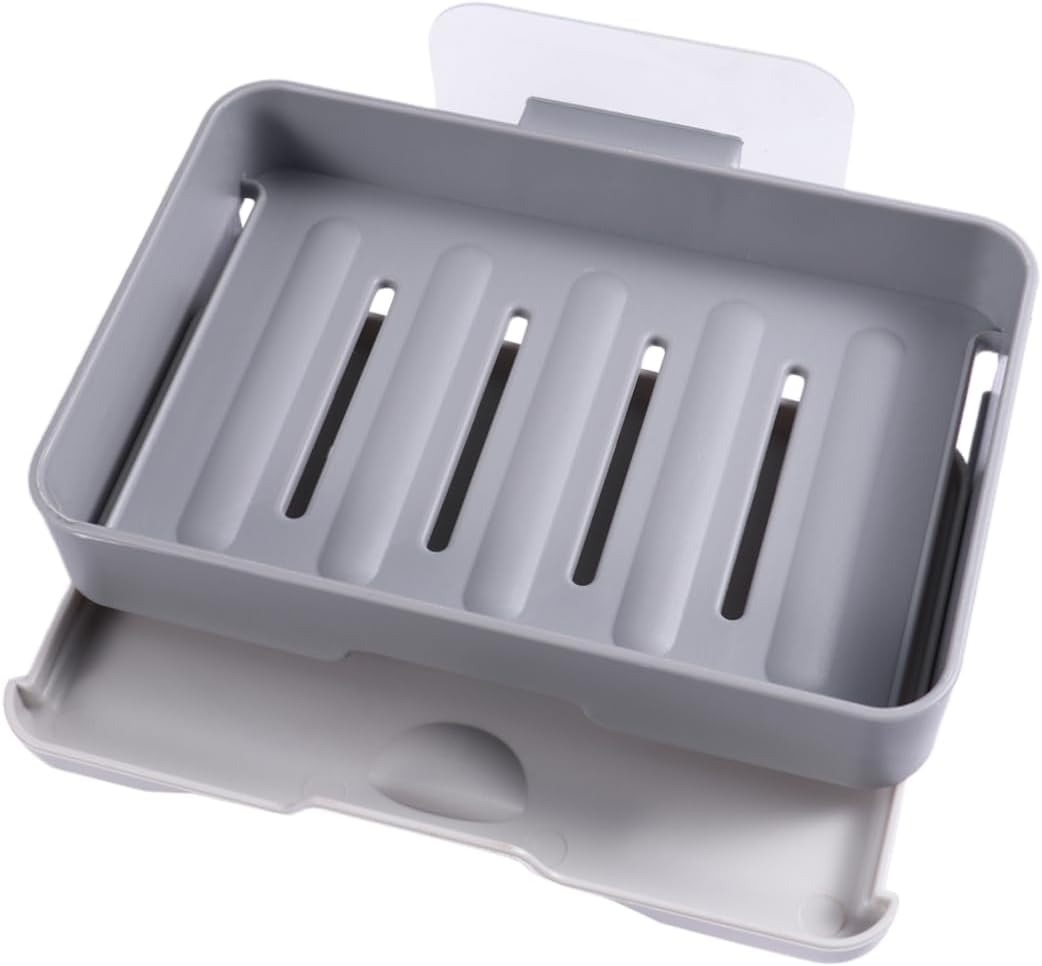 Wall-Mounted Draining Soap Dish Holder - Dark Grey Single Layer
