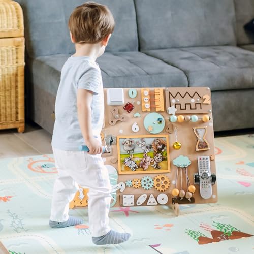 EasyBusy4kids Farm Animal Busy Board for Toddlers 1-4 Years 1