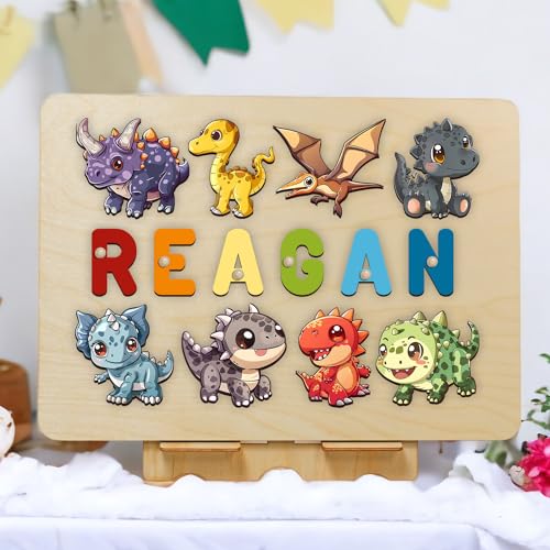 Personalized Name Dinosaur Puzzle Montessori Toy 1