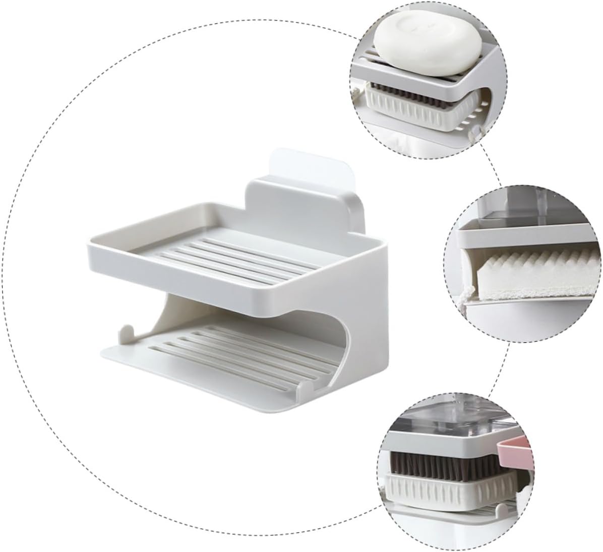 FOYTOKI Double Layer Soap Holder for Bathroom and Kitchen
