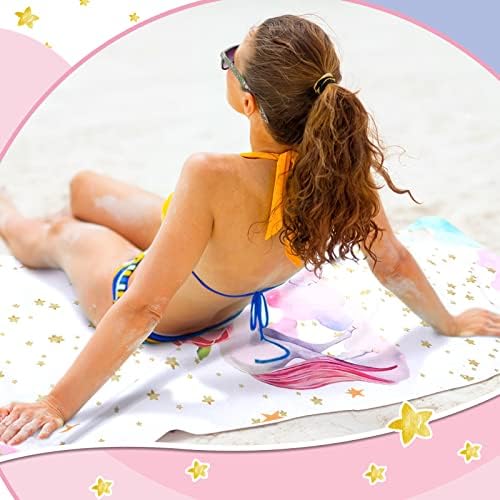 Boao Unicorn Microfiber Beach Towel Glitter Pink