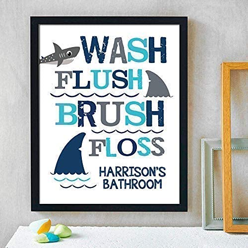 Shark Bathroom Art Print Boys Room Decor
