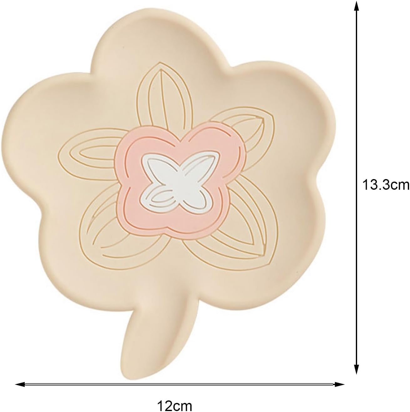 Loyliawa Soap Dish with Drainage Non-Slip Flower Shape Grey