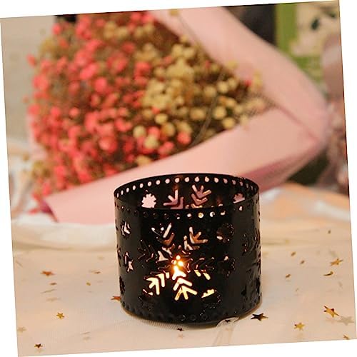 Retro Style Iron Hollow Christmas Candle Holder Snowflake Decor