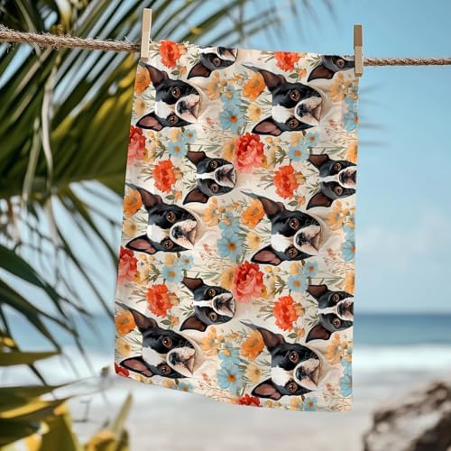 Cute French Bulldog Beach Towel - 60x30 Inches Microfiber 1
