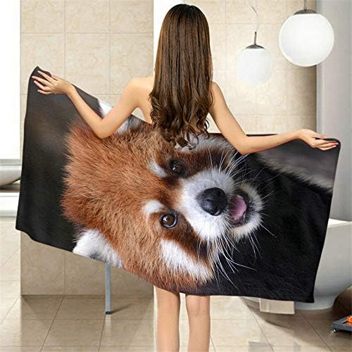 Moslion Soft Bath Towel Red Panda Design Large 64x32 Inches