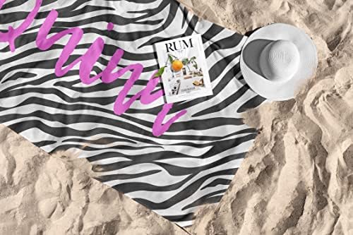 Custom Beach Towel - Leopard Print Cotton Poly Blend 30x60 Inch Personalized Name Initials