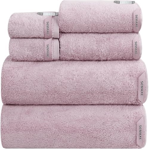 SEMAXE 6-Piece Bathroom Towel Set - 100 Cotton