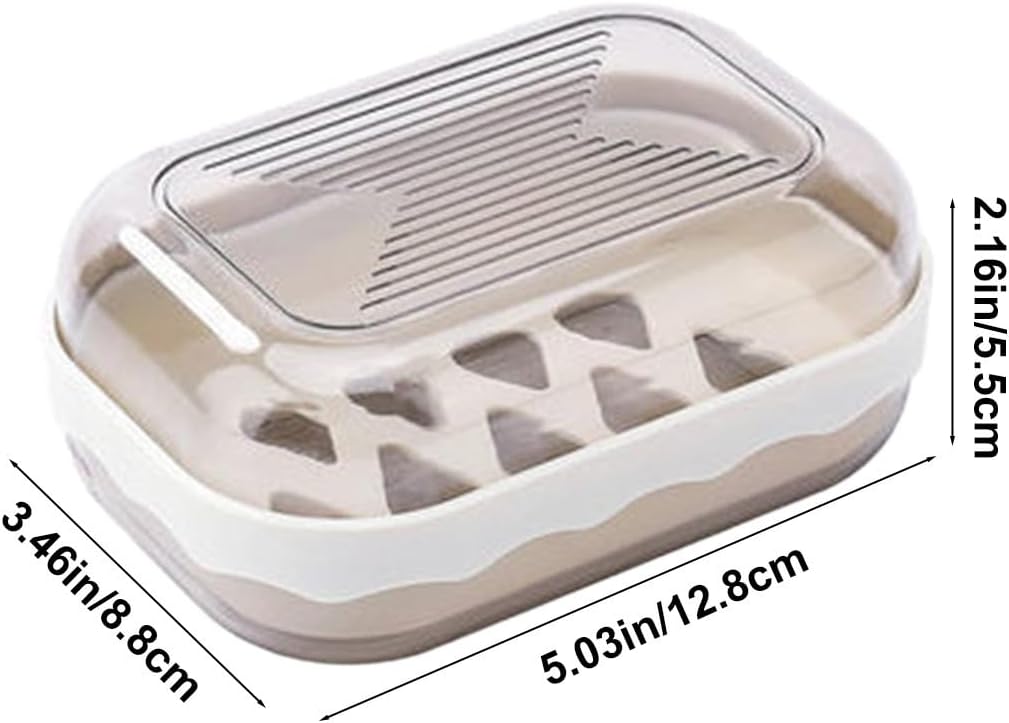 Small Soap Dish with Drainage and Flip-Top Design