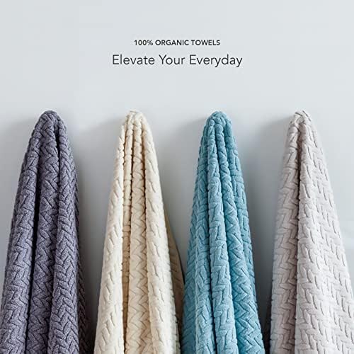 TexereSilk Organic Cotton Jacquard Towel Set - 650 GSM 6 Piece