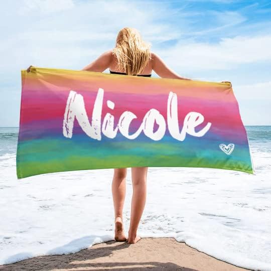 Custom Beach Towel - Tie Dye Personalized Pool Swim Blanket