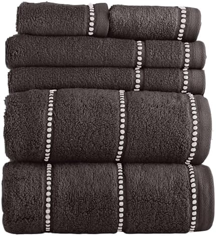 Lavish Home 6 Piece Towel Set - Charcoal Gray 1