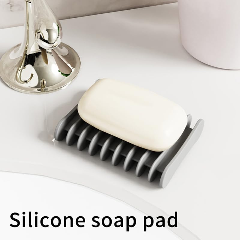 Silicone Soap Dish with Drainage and Non-Slip Base