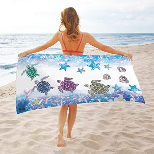 MYSLC Sea Turtle Starfish Beach Towel for Kids Adults 1