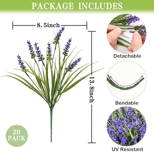 Waipfaru Artificial Flowers Purple 20 Bundles