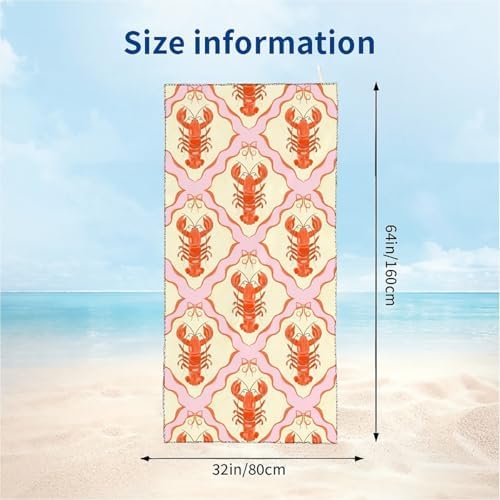 Lobster Fluffy Oversized Beach Towel 32x64 Inch