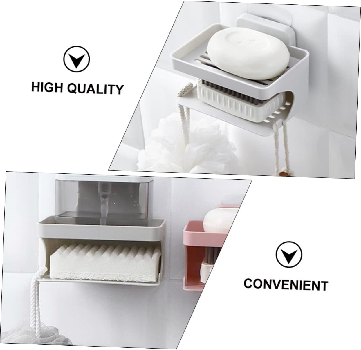 ABOOFAN Double Layer Hanging Soap Rack for Bathroom