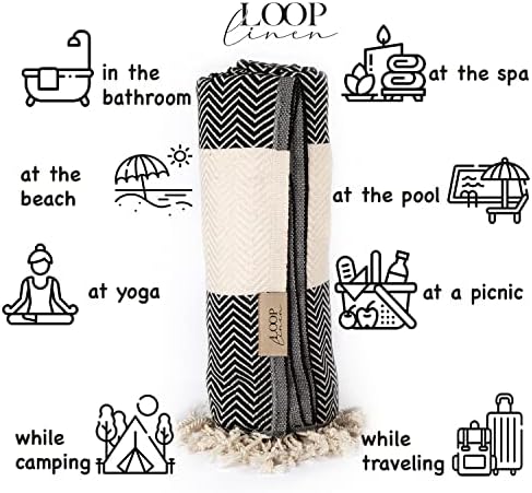 Loop Linen Cotton Beach Towel - Large Soft Stylish 1