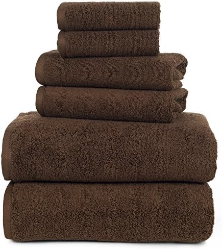 Lavish Home 100 Cotton Towel Set - 6 Piece Chocolate
