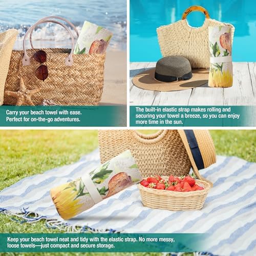 HYSEAS Ultra-Thin Sand-Free Beach Towel 63x35 Quick Dry for Adults