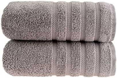 HALLEY Turkish 2 Pack Bath Towels - 650 GSM Soft Absorbent