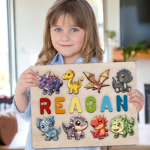 Personalized Name Dinosaur Puzzle Montessori Toy 1