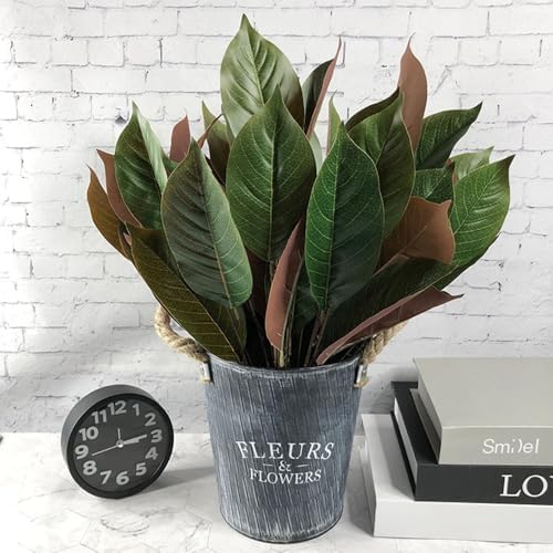 4Pcs Red Artificial Magnolia Shrubs for Home Decor