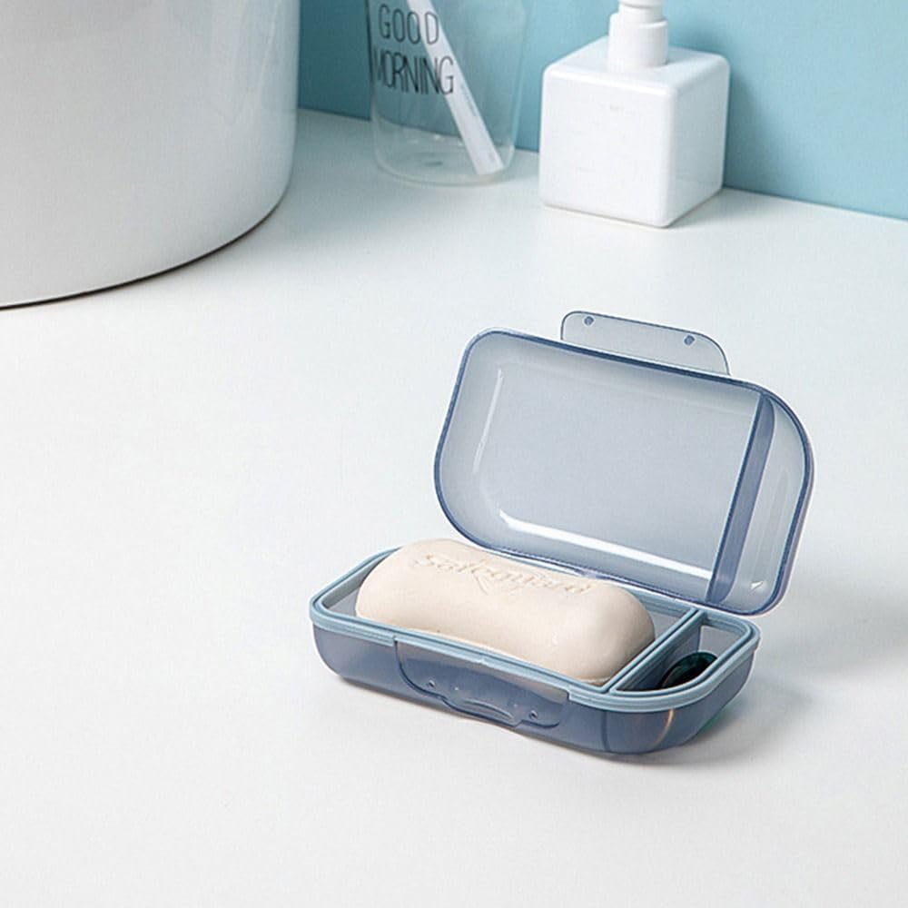 Square Soap Box with Lid for Travel and Bathroom Use