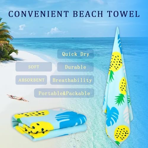 VEBERO Oversized Beach Towel 30x60 Inch Quick Dry