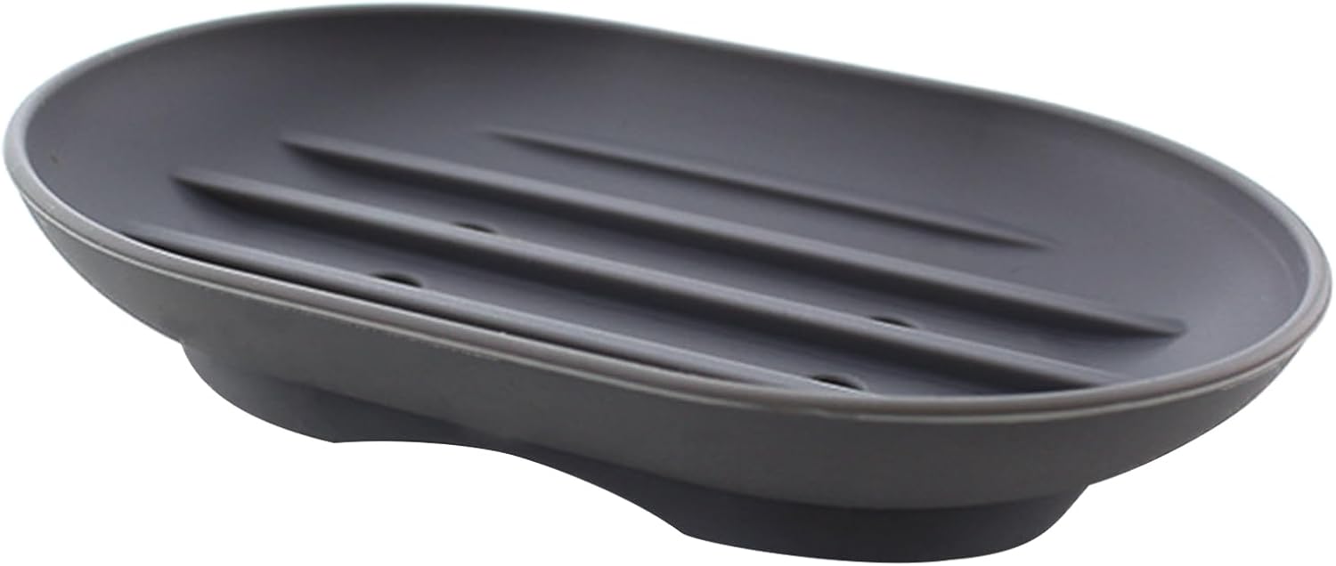 Flexible Silicone Soap Tray 2 Pack for Shower Bath Kitchen