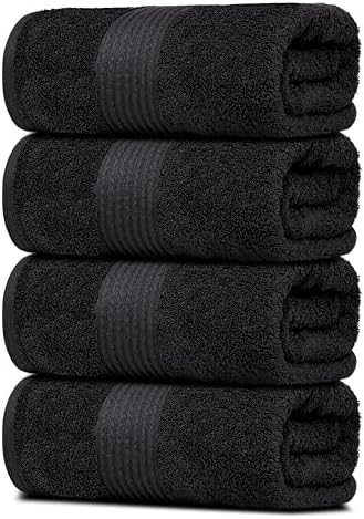 Dewall Maisons 4 Pack Bath Towels - 27x54 Inches 100 Cotton Plush Quick Drying