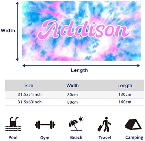 Personalized Beach Towel with Name and Pattern 1