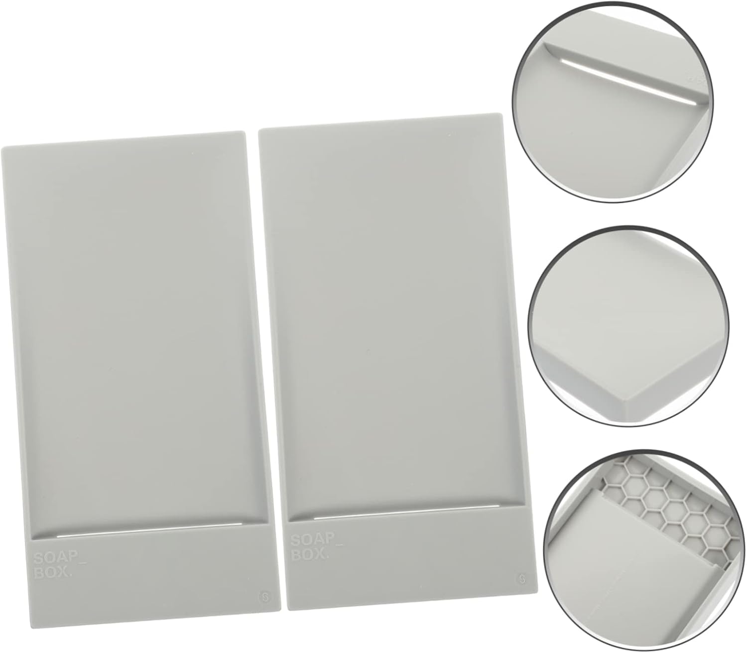 BRIGHTFUFU Gray Soap Holder for Bathroom and Kitchen Countertop
