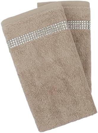 Sparkles Home Stripe Fingertip Towel Set of 2 Taupe