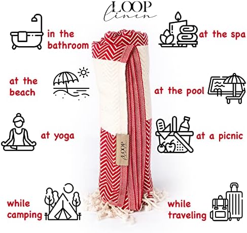Loop Linen Large Cotton Beach Towel Soft Stylish