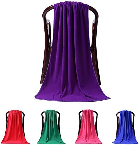 Large Solid Color Microfiber Beach Towel Sheet Blue