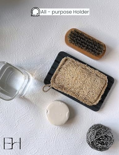 EXCHUES Diatomite Soap Dish with Silicone Feet Gray 1